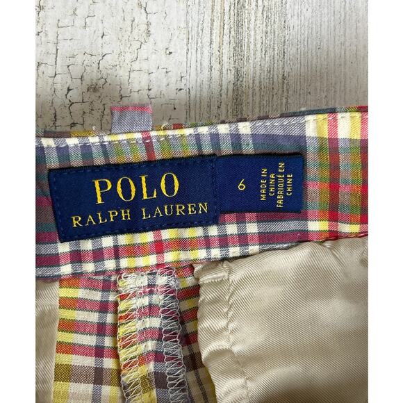 Polo Ralph Lauren Women's 6 multicolor lightweight plaid shorts flat front - Picture 5 of 6